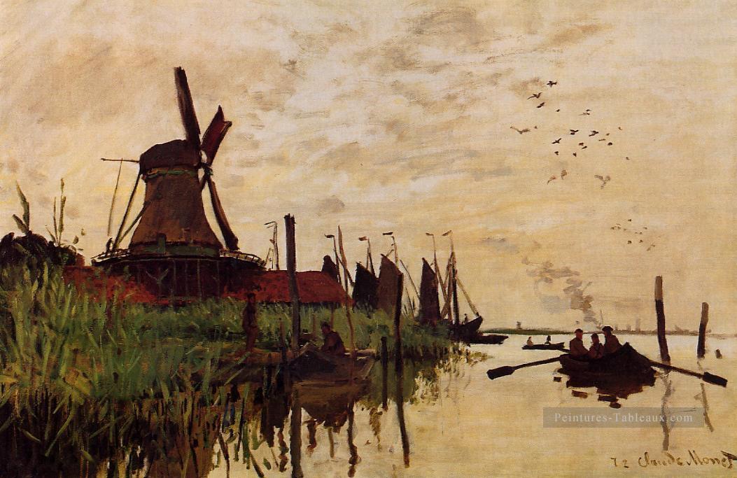 Moulin à vent à Zaandam Claude Monet Peintures à l'huile